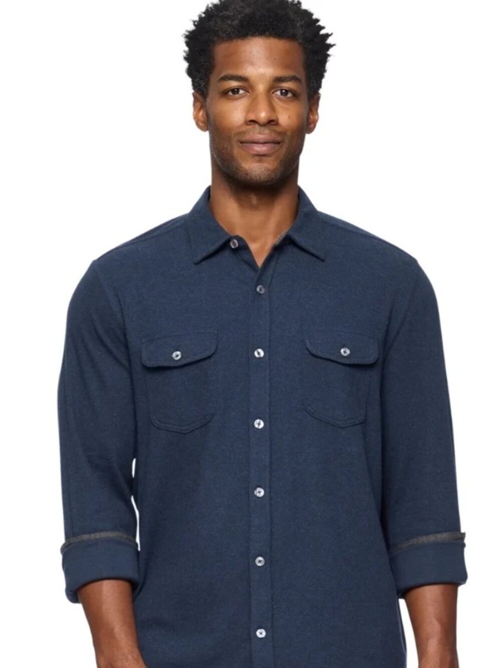 Flag & Anthem Navy Twill Knit Flannel Shirt/28495